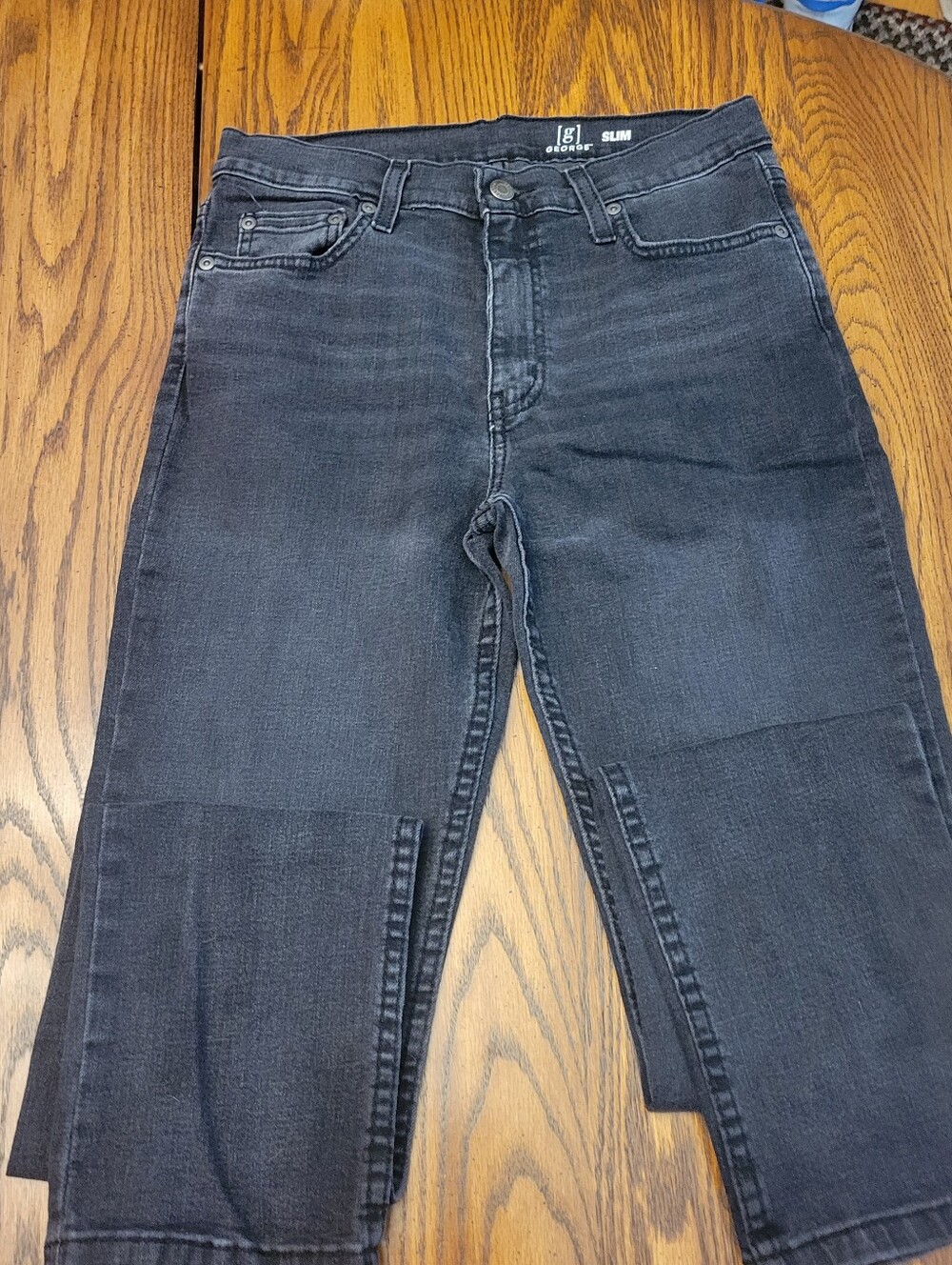 Men’s George Slim Black Straight Leg Slim Fit Jeans 29 X 32